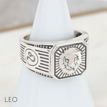 Mens Personalised Sterling Silver Zodiac Ring, 7 of 12