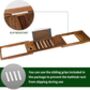 Teak Expandable Bamboo Bath Caddy Tray, thumbnail 3 of 3