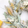 Dried Eucalyptus Wreath With Yellow Flowers, thumbnail 3 of 7