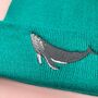 Humpback Whale Embroidered Beanie Hat, thumbnail 2 of 5