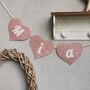 Heart Shaped Bunting In Dusky Pink For Girls Baby Room, thumbnail 3 of 12