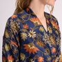 Midnight Blue Silk Blend Kimono Dressing Gown, thumbnail 1 of 3