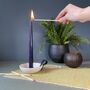 Porcelain And Leather Tapered Candle Holder, thumbnail 1 of 11