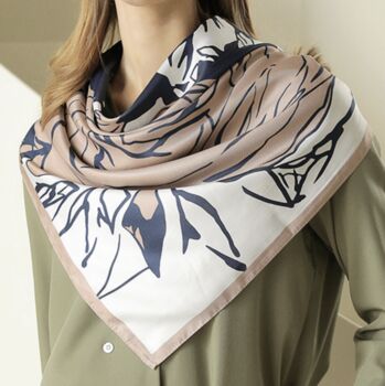 Red Floral Large Multi Colour Square Scarf, 2 of 6