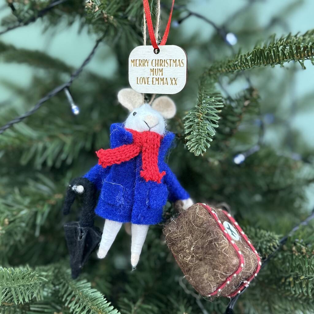 Personalised Travelling Mouse Christmas Bauble, 1 of 4