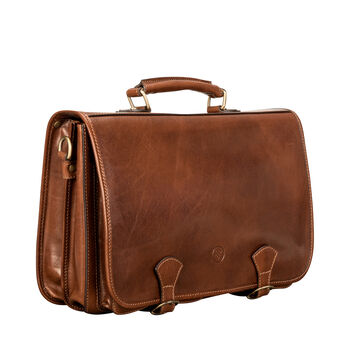 Personalised Two Sectioned Leather Satchel 'Jesolo2', 7 of 12