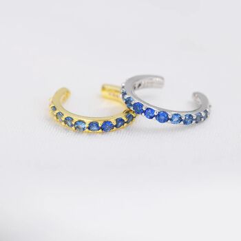 Sapphire Blue Ombre Cz Ear Cuff In Sterling Silver, 2 of 11