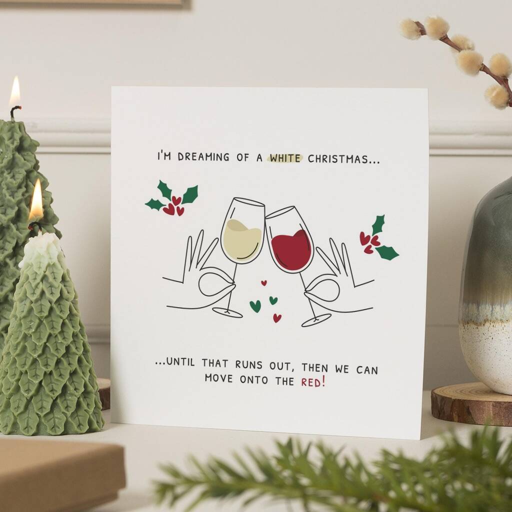 Personalised Funny Wine Christmas Card For Best Friend, 1 of 7