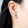 Tiny 2mm Black Stud Earrings, 925 Sterling Silver, Onyx Stone, thumbnail 3 of 7
