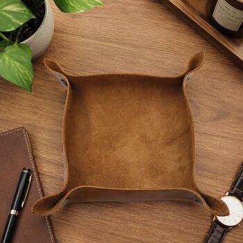 Executive Leather Velvet Desk Tray, 7 of 12