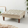 Alberta Square Deep Buttoned Coffee Table Stool, thumbnail 1 of 11