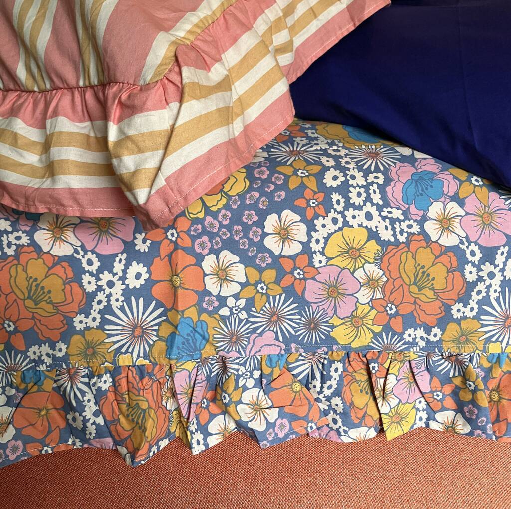 Vintage Floral Organic Cotton Pillow Case Frilled, 1 of 2