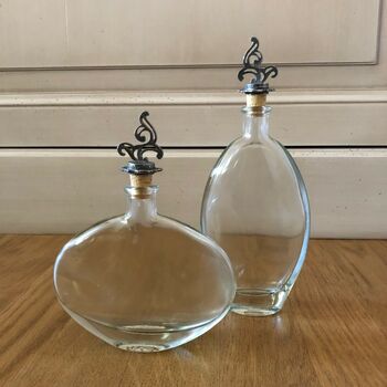 Pair Of Oval Glass Bottles, 5 of 5