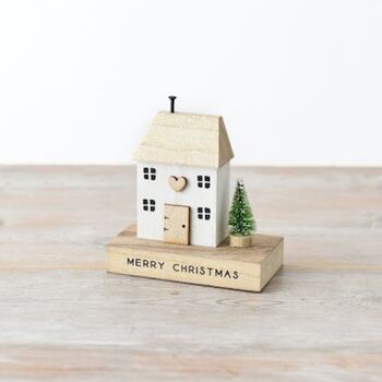 Merry Christmas Wooden House Block, 4 of 4