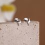 Tiny Lightning Bolt Internally Threaded Flat Back Earrings In Sterling Silver, thumbnail 1 of 12
