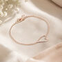 Sterling Silver Open Wire Heart Bracelet, thumbnail 1 of 3