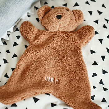 Personalised Soft Teddy Bear Comforter For Newborn, 4 of 11