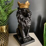 Lion With Gold Crown Statue, thumbnail 1 of 4
