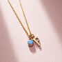 Birthstone And Italic Initial Charm Necklace, thumbnail 2 of 9