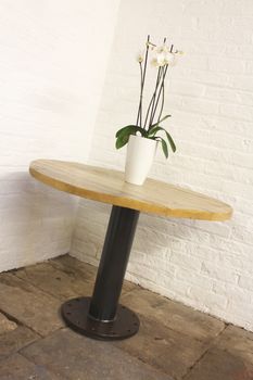Savary Reclaimed Scaffolding Pedestal Table, 4 of 6