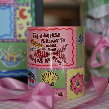 Mermaid Magic Law Of Attraction Pink Coffee Tea Mug, 4 of 5