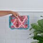 Pink And Blue Floral Quilted Make Up Bag, thumbnail 2 of 4