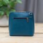 Leather Cross Body Handbag In Teal, thumbnail 2 of 3