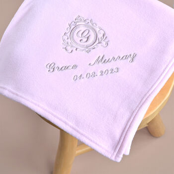 Personalised Pink Fleece Baby Monogram Blanket, 3 of 5
