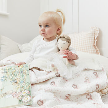 Baby Girl Gift, Handmade Blanket And Lovey Set, 3 of 11