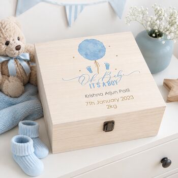 Luxury Baby Boy Keepsake Box, 2 of 4