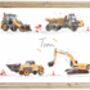 Personalised Children's Digger Name Print, thumbnail 2 of 2