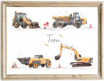 Personalised Children's Digger Name Print, 2 of 2