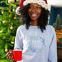 'Merry And Bright' Wreath Sweatshirt Jumper, thumbnail 3 of 10