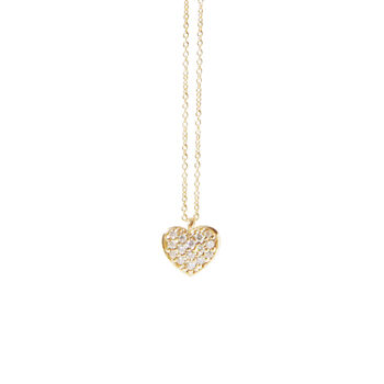 Gold Diamond Pave Circle Or Heart Necklace, 5 of 9