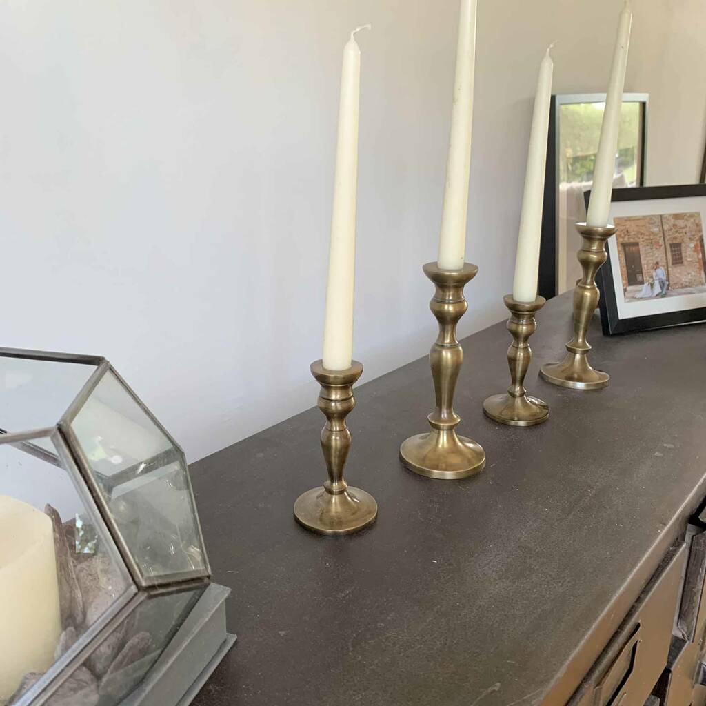 Brushed Gold/Bronze Candlesticks Set Of Two By The Wedding of my