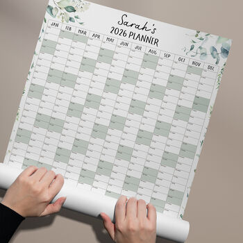 2026 Eucalyptus Wall Planner | Personalised Calendar | A1 Or A2, 4 of 5