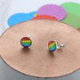 Rainbow Round Stud Earrings, thumbnail 1 of 3