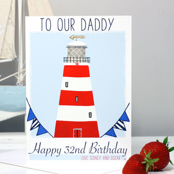 Personalised Lighthouse Age Birthday Card, 4 of 12