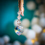 Rose Gold Feather And Crystal Heart Remembrance Christmas Hanger, thumbnail 4 of 4