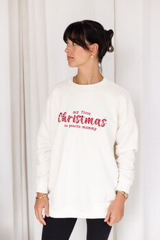 First Christmas As Mummy Embroidered Personalised Sweatshirt Jumper, 3 of 9