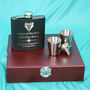 Personalised Father Of The Bride Hip Flask Silver Cups, thumbnail 1 of 8