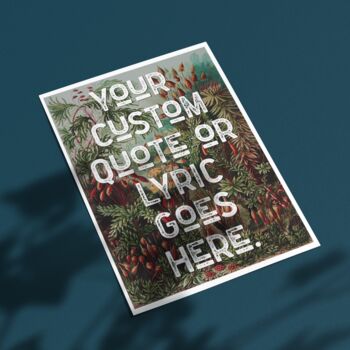Custom Quote Vintage Floral Style Print, 3 of 5