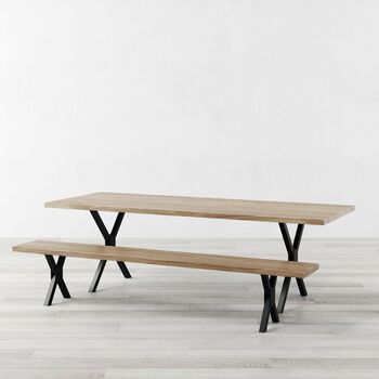 Kew X Brown Solid Wood Dining Table, 3 of 6