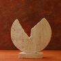 Handcrafted Travertine Disk Sculpture, thumbnail 1 of 2