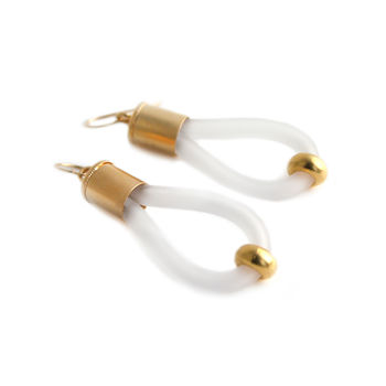 Two Toned Loop Earrings, 6 of 7
