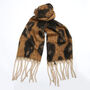 Neutral Leopard Print Heavyweight Scarf, thumbnail 2 of 6