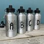 Silver And Black Initial Water Bottle, thumbnail 3 of 4