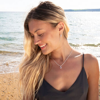 Pink Tourmaline Heart Drop Earrings, 3 of 5
