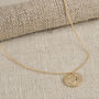 Medium Classic Solid Gold Disc Initial Necklace, thumbnail 3 of 12