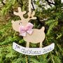Baby's First Christmas Rocking Reindeer Tree Decoration, thumbnail 2 of 8